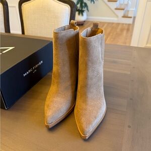 New Marc Fisher suede booties at a low price—grab them before they’re gone!